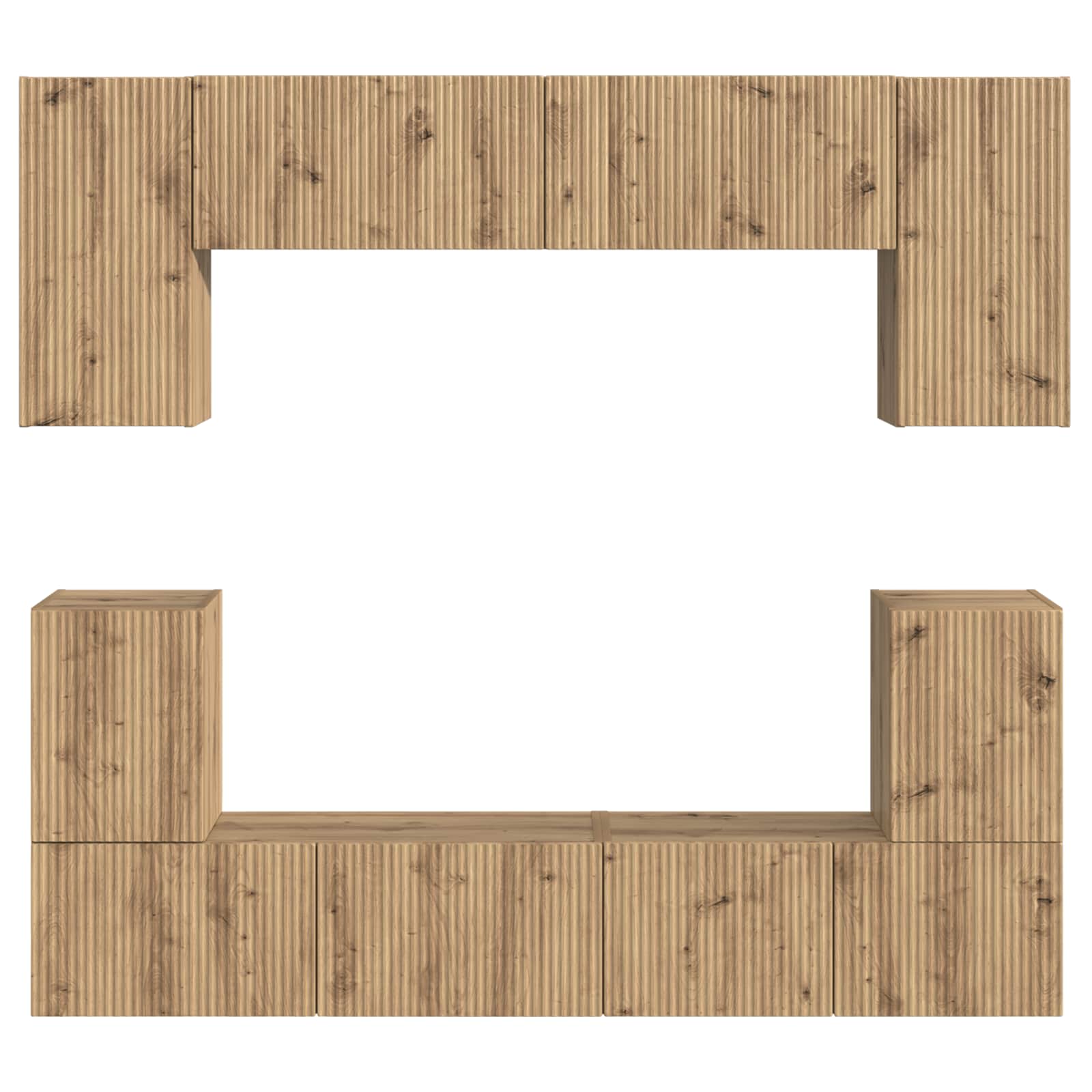 Σετ επίπλου τηλεόρασης 5 pcs Artisan Oak Επεξεργασμένο ξύλο