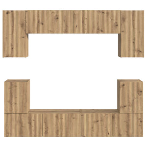 Σετ επίπλου τηλεόρασης 5 pcs Artisan Oak Επεξεργασμένο ξύλο - Pakobazaar