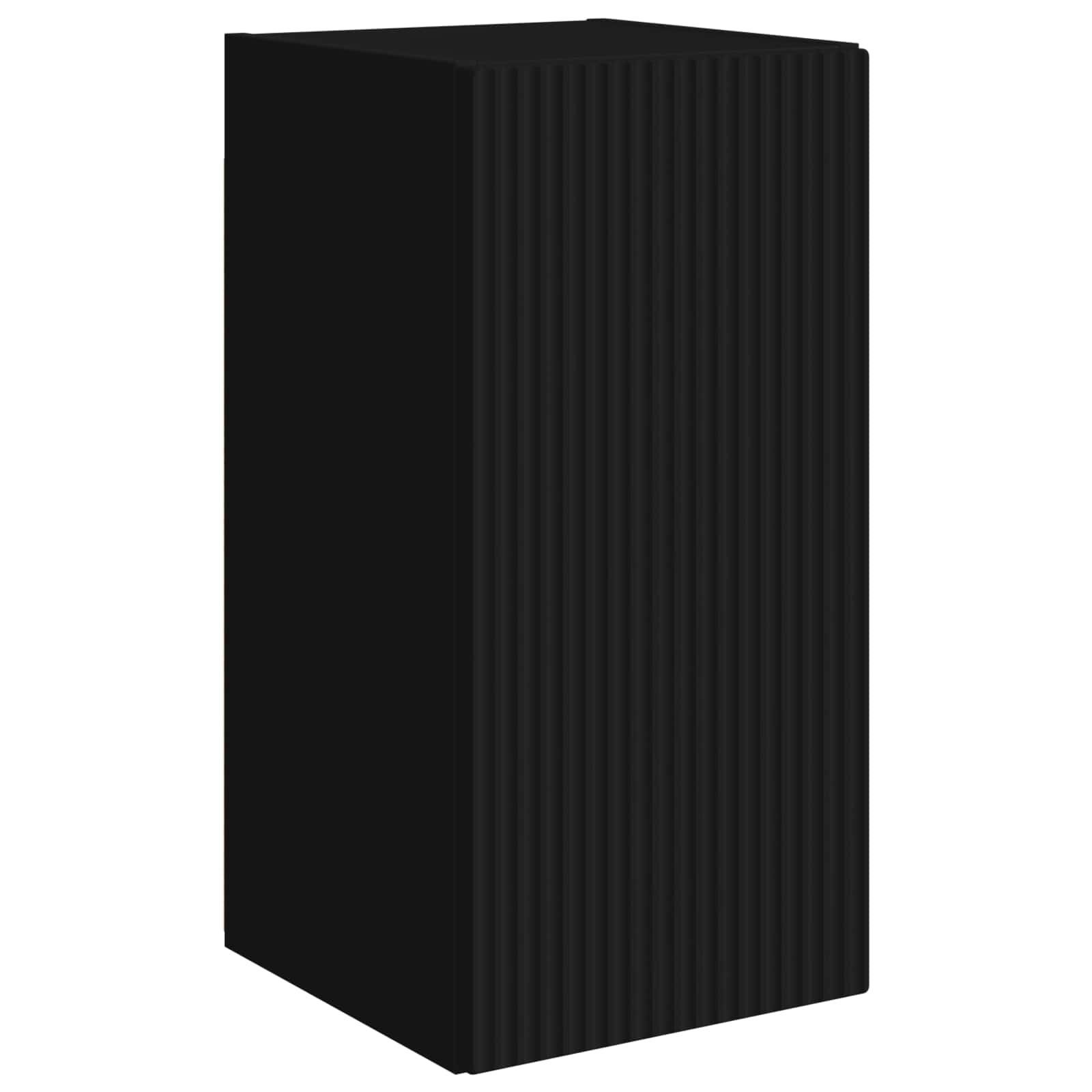 Σετ επίπλου τηλεόρασης Επιτοίχιο 6 pcs Μαύρο Επεξεργασμένο ξύλο