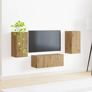 Σετ επίπλου τηλεόρασης 6 τμχ. Artisan Oak Επεξεργασμένο Ξύλο