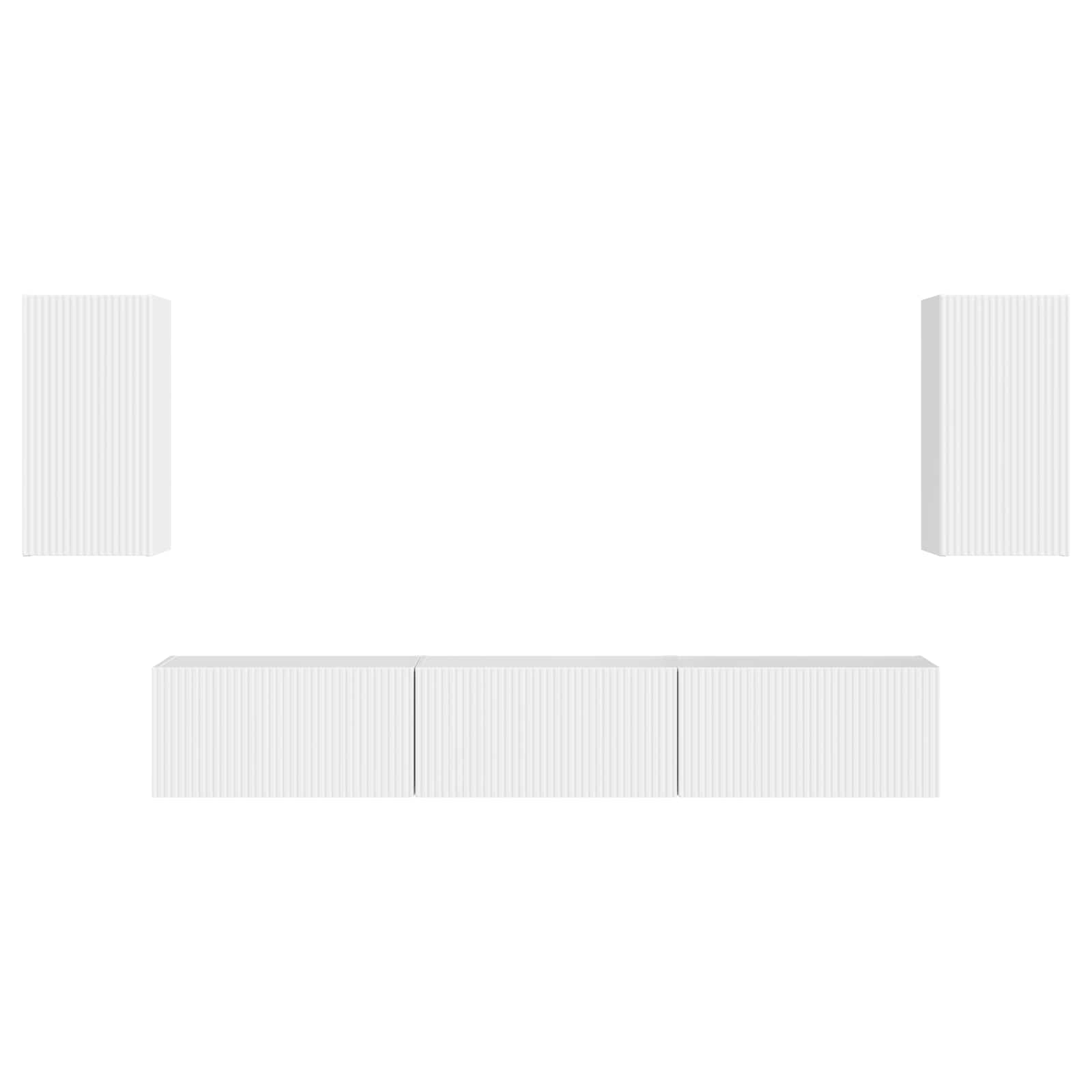 Σετ επίπλου τηλεόρασης Επιτοίχιο 5 pcs Υψηλής γυαλάδας λευκό