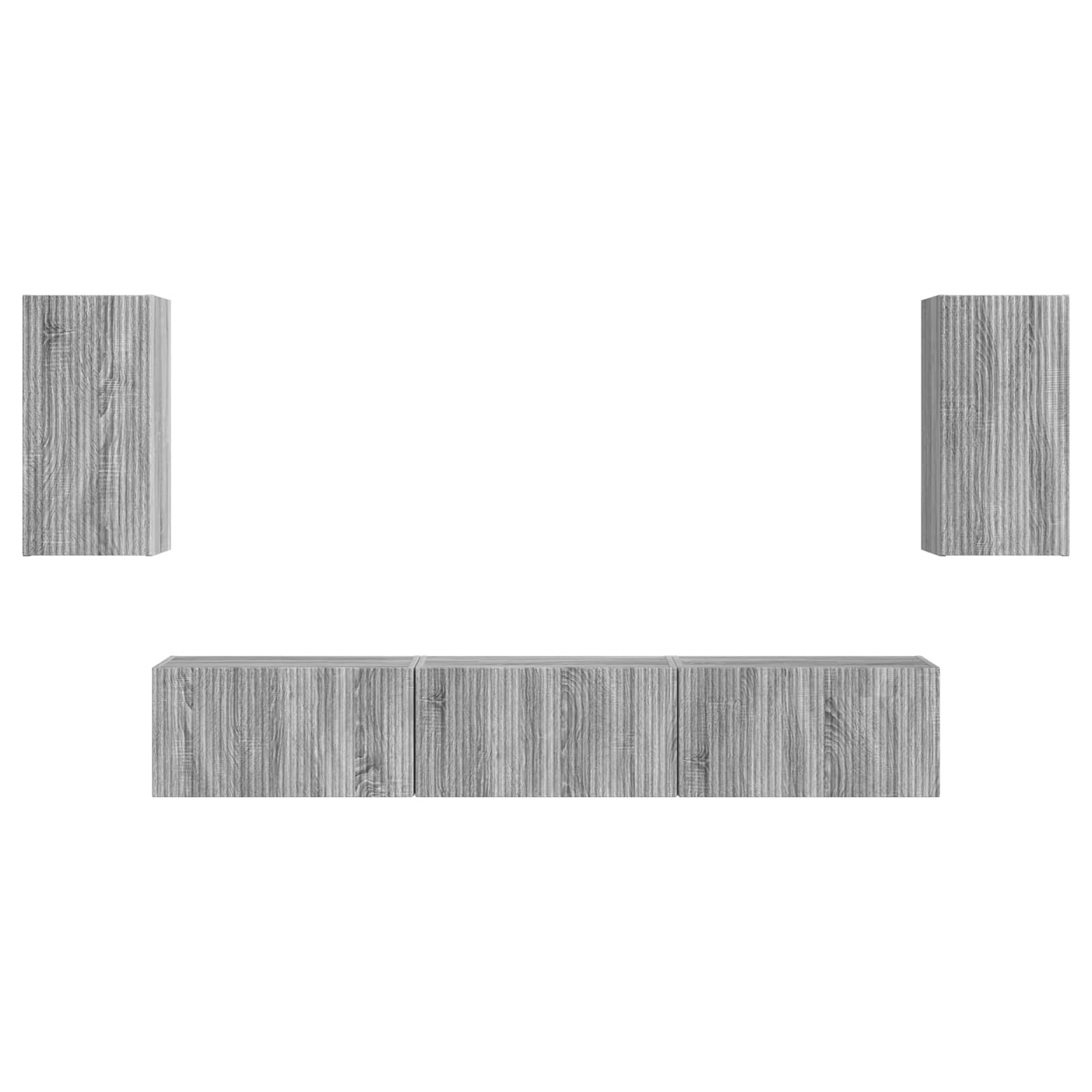 Σετ επίπλου τηλεόρασης 5 pcs Γκρίζο Σονομα Επεξεργασμένο ξύλο