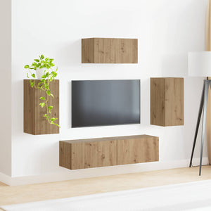 Σετ επίπλου τηλεόρασης 5 pcs Artisan Oak Επεξεργασμένο ξύλο - Pakobazaar