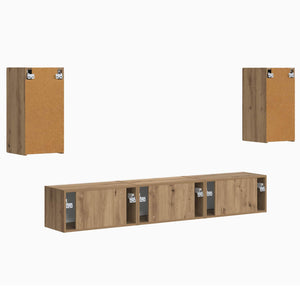 Σετ επίπλου τηλεόρασης 5 pcs Artisan Oak Επεξεργασμένο ξύλο - Pakobazaar