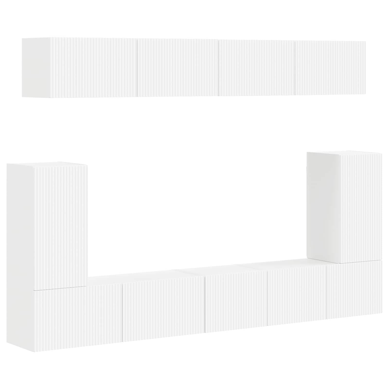 Σετ επίπλου τηλεόρασης 5 τμχ. Λευκό Επεξεργασμένο Ξύλο