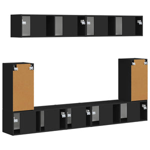 Σετ επίπλου τηλεόρασης 5 τμχ. Μαύρο Επεξεργασμένο Ξύλο - Pakobazaar