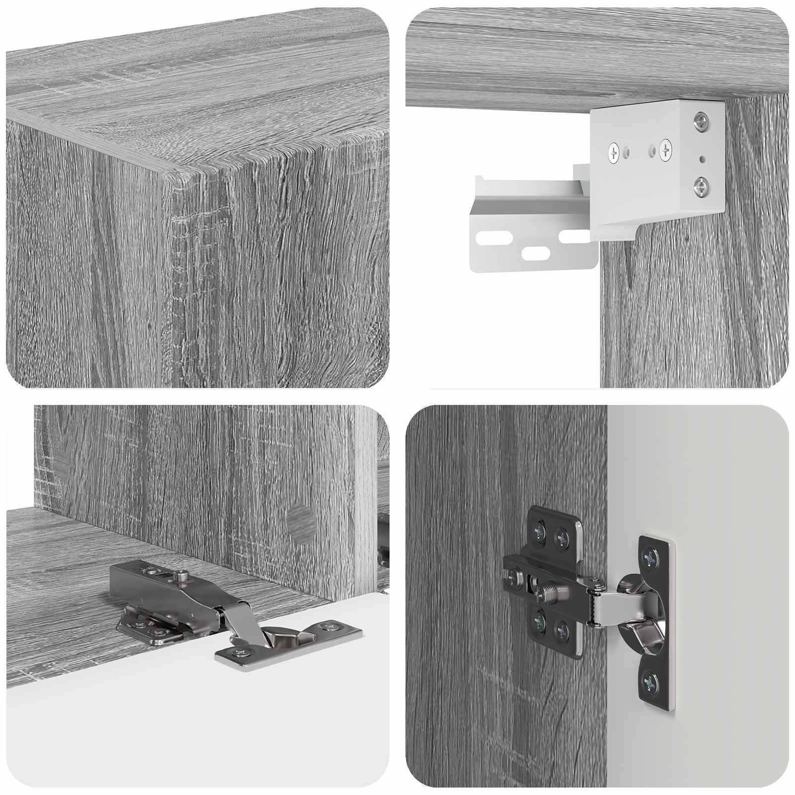 Σετ επίπλου τηλεόρασης 5 pcs Γκρίζο Σονομα Επεξεργασμένο ξύλο