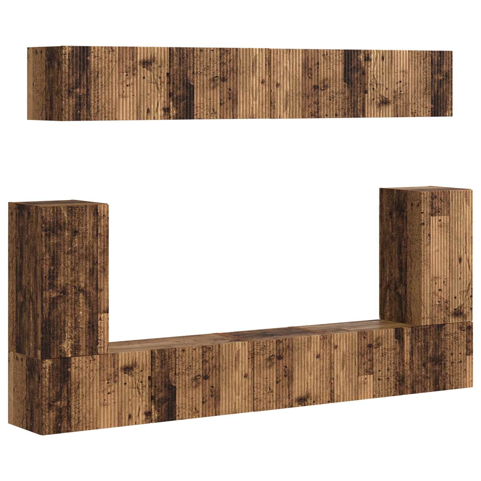 Σετ επίπλου τηλεόρασης 5 pcs Παλιό ξύλο Επεξεργασμένο ξύλο