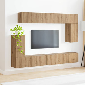 Σετ επίπλου τηλεόρασης 5 τμχ. Artisan Oak Επεξεργασμένο Ξύλο - Pakobazaar
