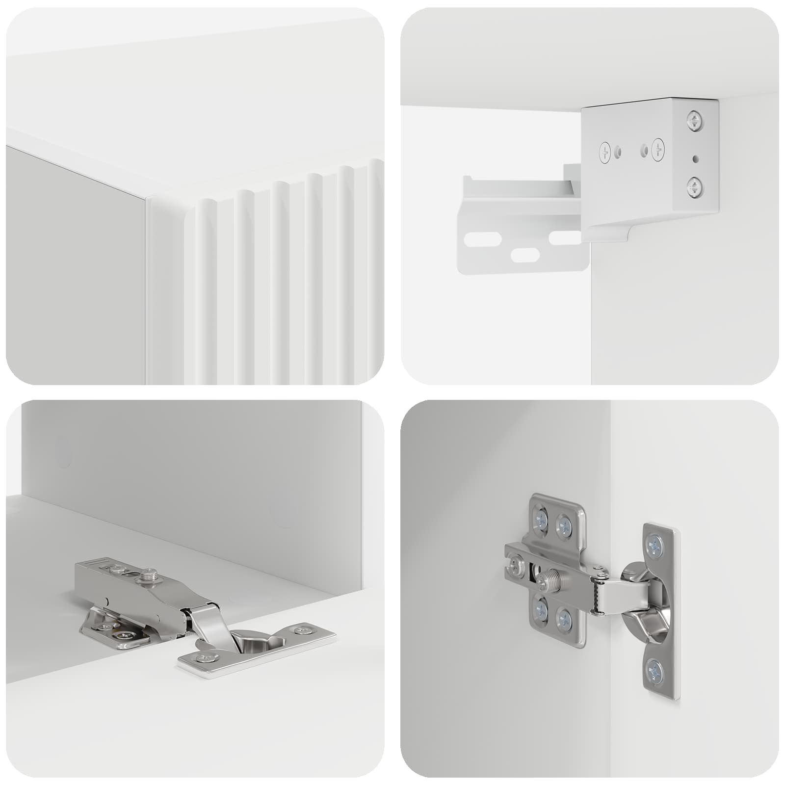 Σετ επίπλου τηλεόρασης 5 pcs Λευκό Επεξεργασμένο ξύλο