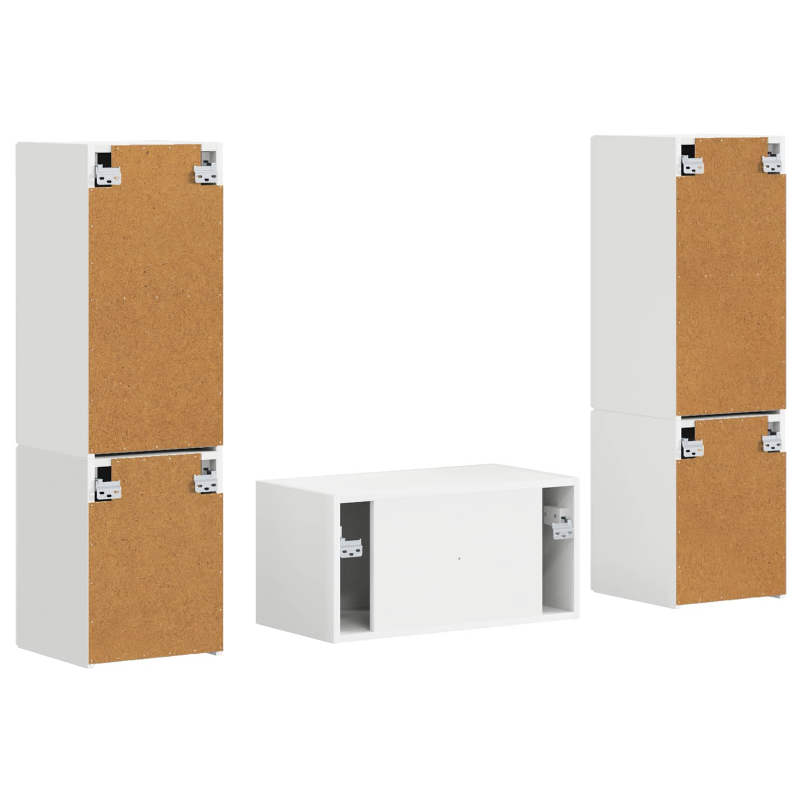 Σετ επίπλου τηλεόρασης 5 pcs Λευκό Επεξεργασμένο ξύλο