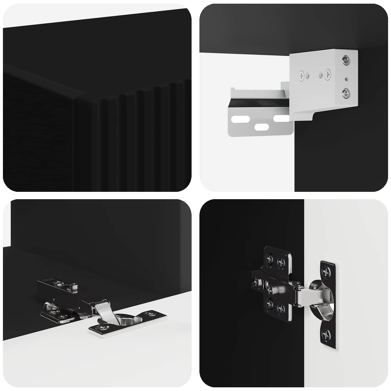 Σετ επίπλου τηλεόρασης 5 pcs Μαύρο Επεξεργασμένο ξύλο