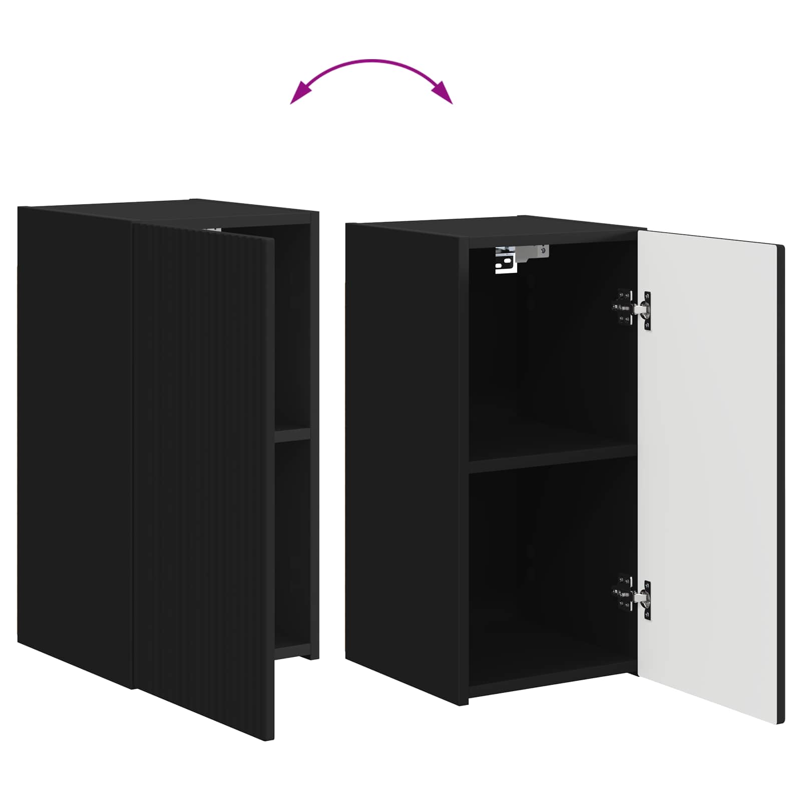 Σετ επίπλου τηλεόρασης 5 pcs Μαύρο Επεξεργασμένο ξύλο