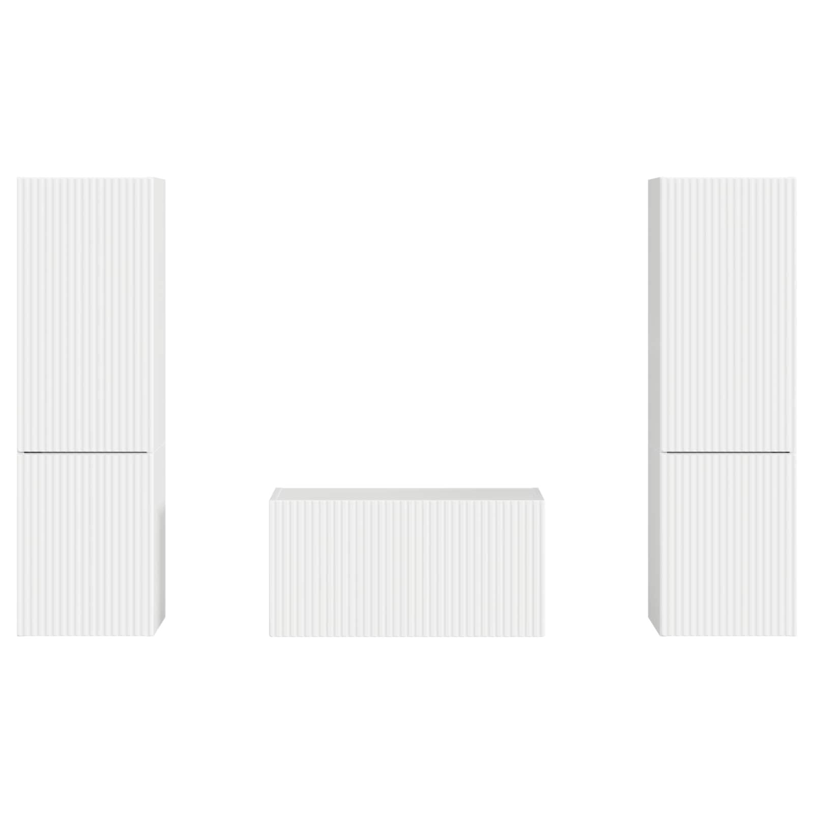 Σετ επίπλου τηλεόρασης 5 pcs Υψηλής γυαλάδας λευκό