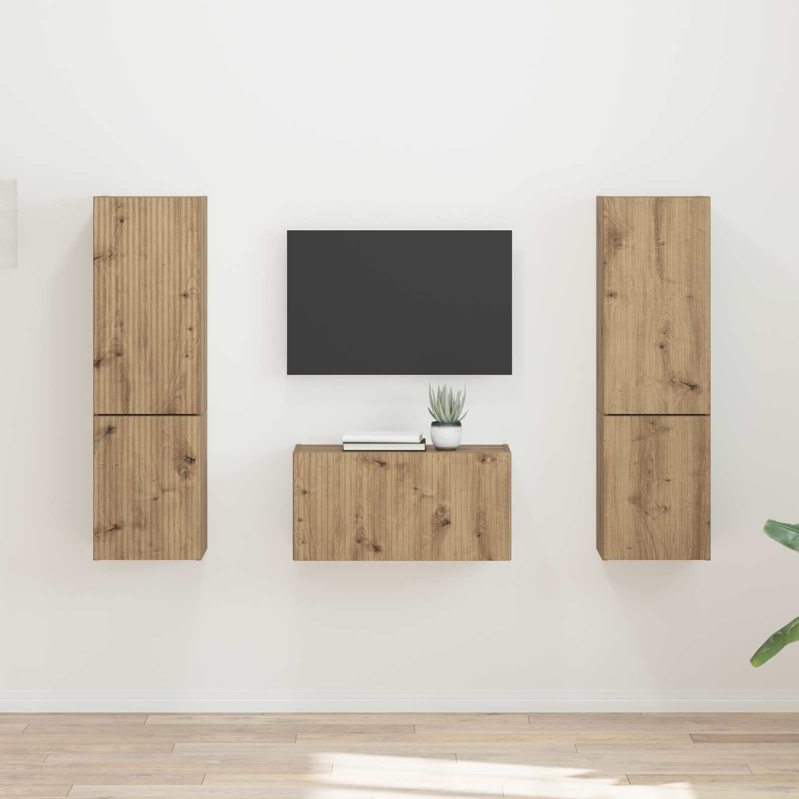 Σετ επίπλου τηλεόρασης 5 pcs Artisan Oak Επεξεργασμένο ξύλο