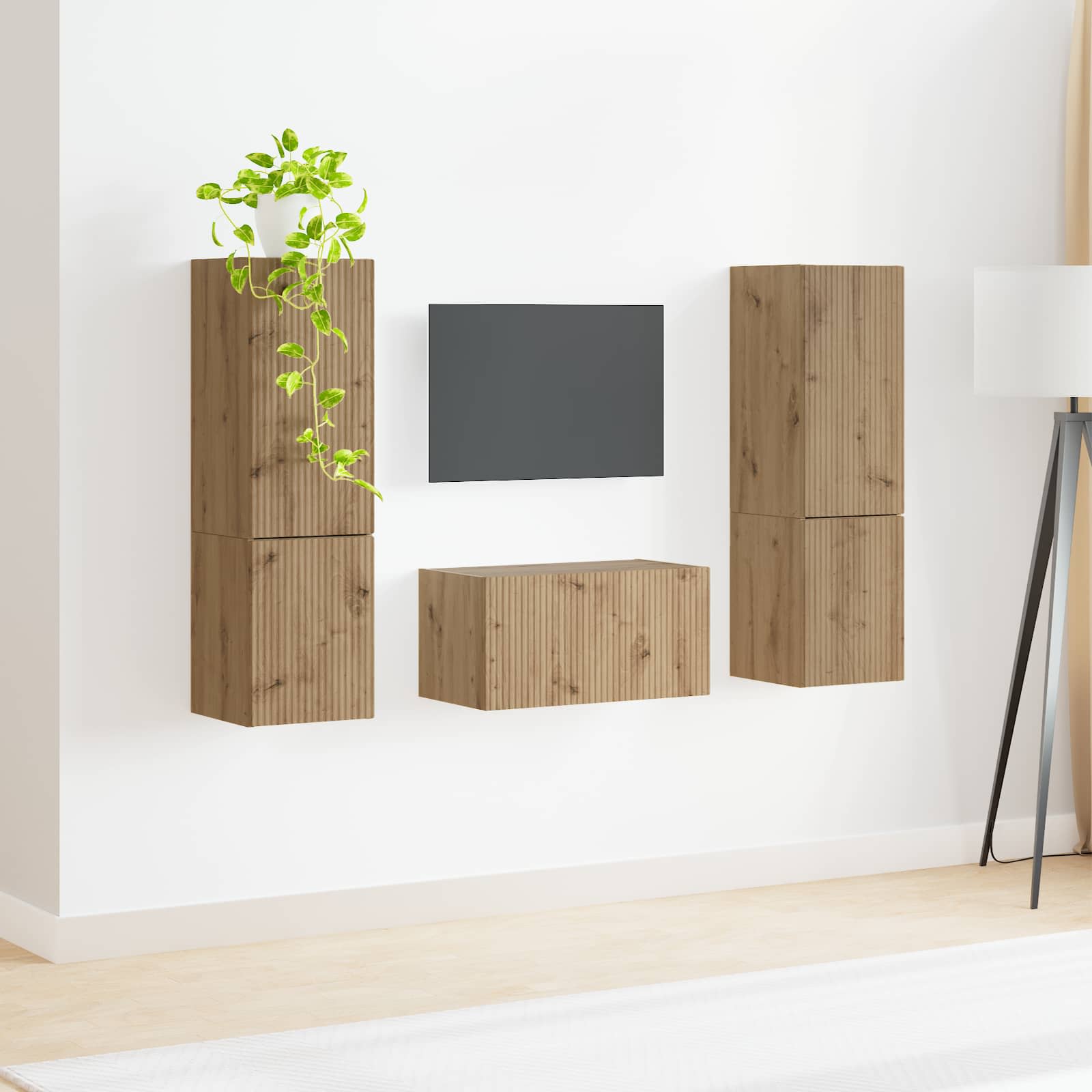 Σετ επίπλου τηλεόρασης 5 pcs Artisan Oak Επεξεργασμένο ξύλο