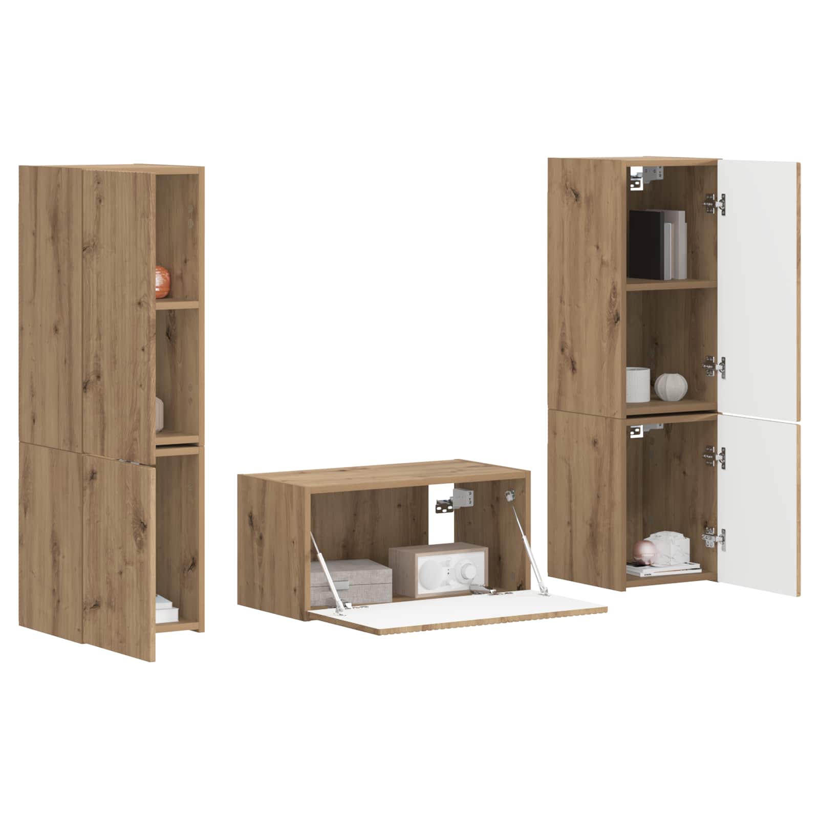 Σετ επίπλου τηλεόρασης 5 pcs Artisan Oak Επεξεργασμένο ξύλο