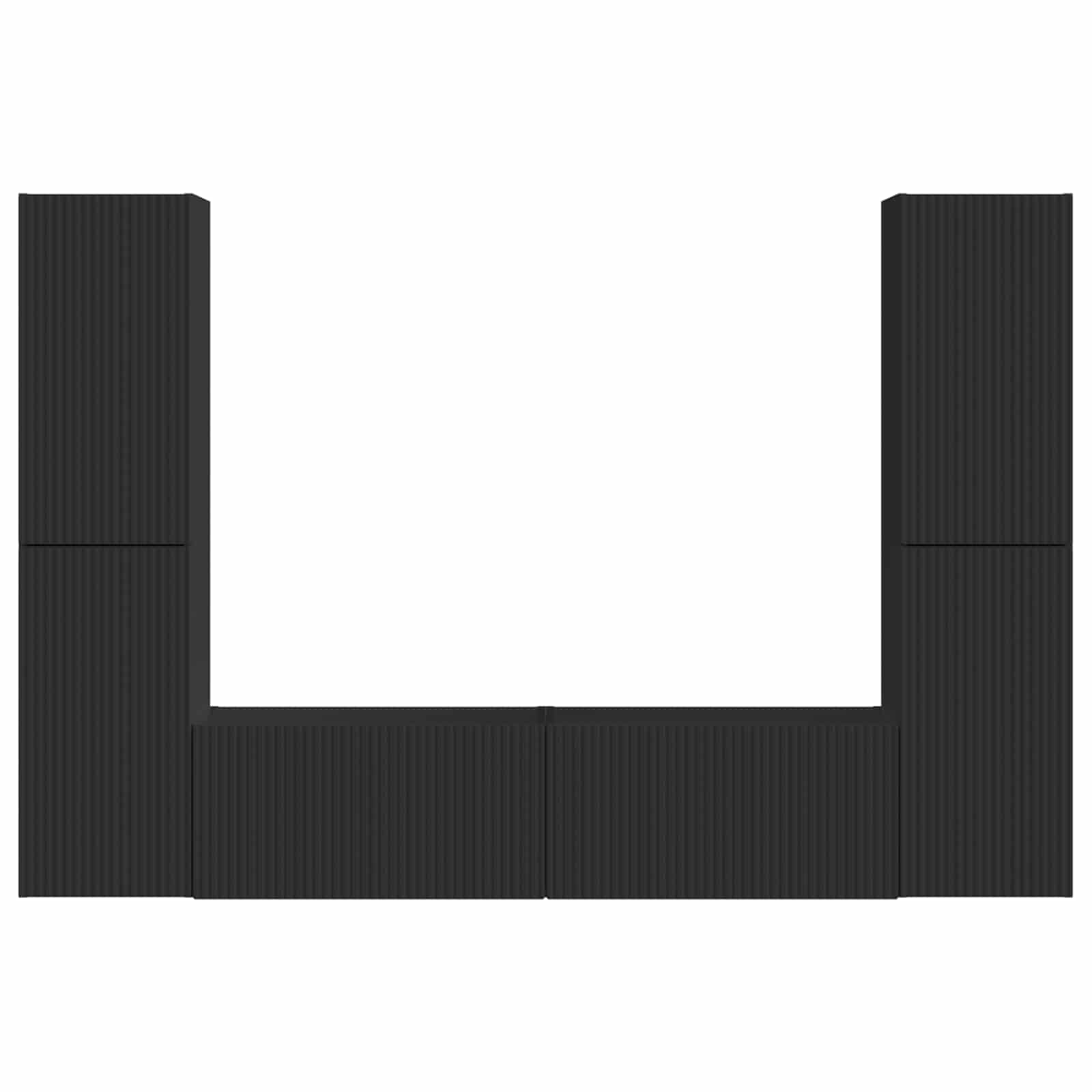 Σετ επίπλου τηλεόρασης 6 pcs Μαύρο Επεξεργασμένο ξύλο