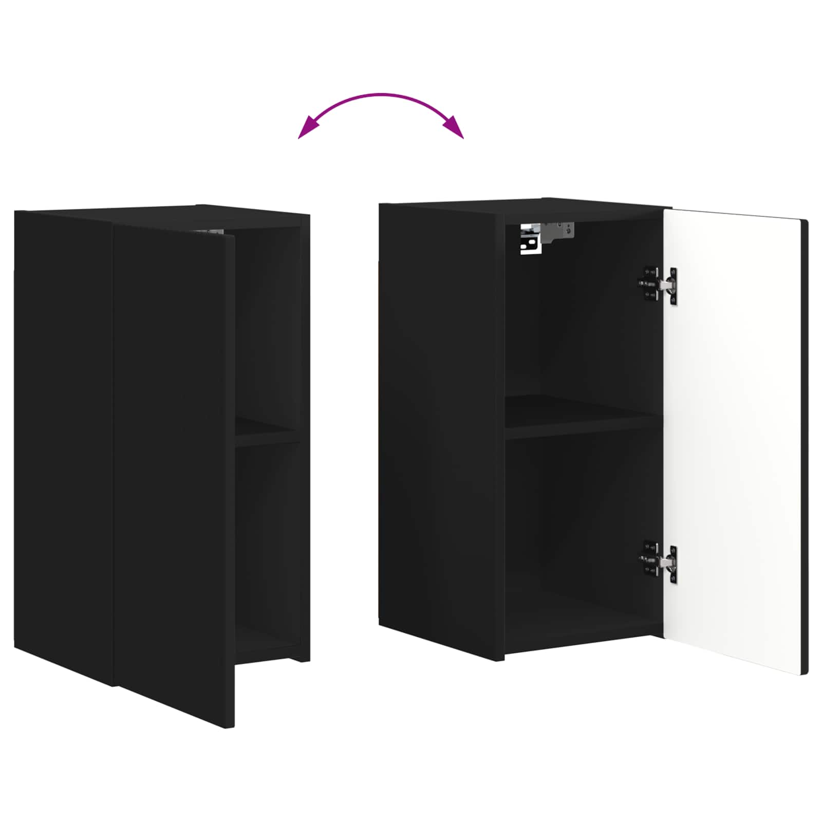 Σετ επίπλου τηλεόρασης 6 pcs Μαύρο Επεξεργασμένο ξύλο