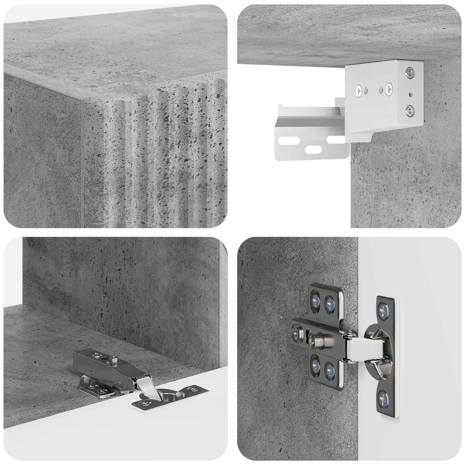 Σετ επίπλου τηλεόρασης 6 pcs Σκυρόδεμα Γκρι Επεξεργασμένο ξύλο