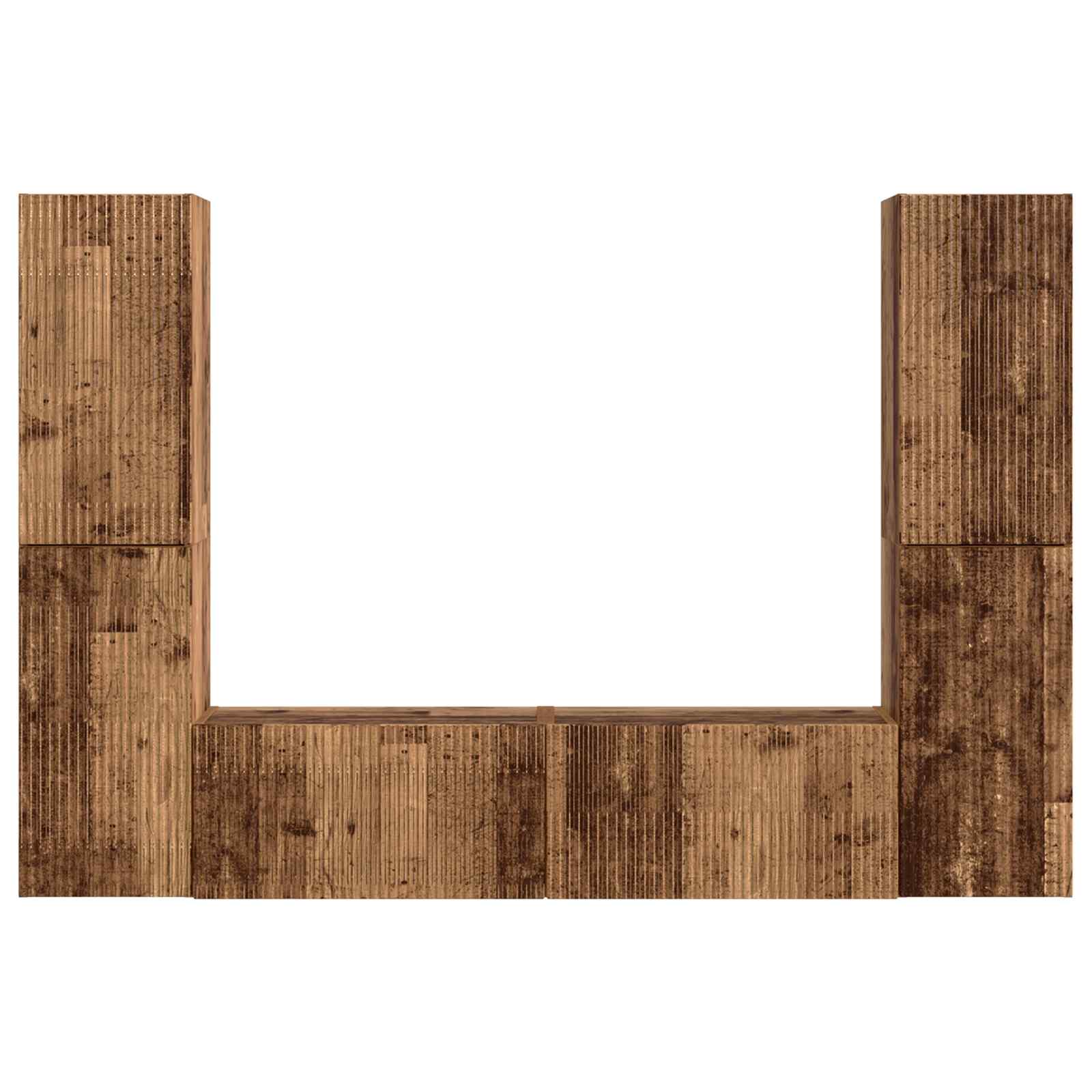 Σετ επίπλου τηλεόρασης 6 pcs Παλιό Ξύλο Επεξεργασμένο ξύλο