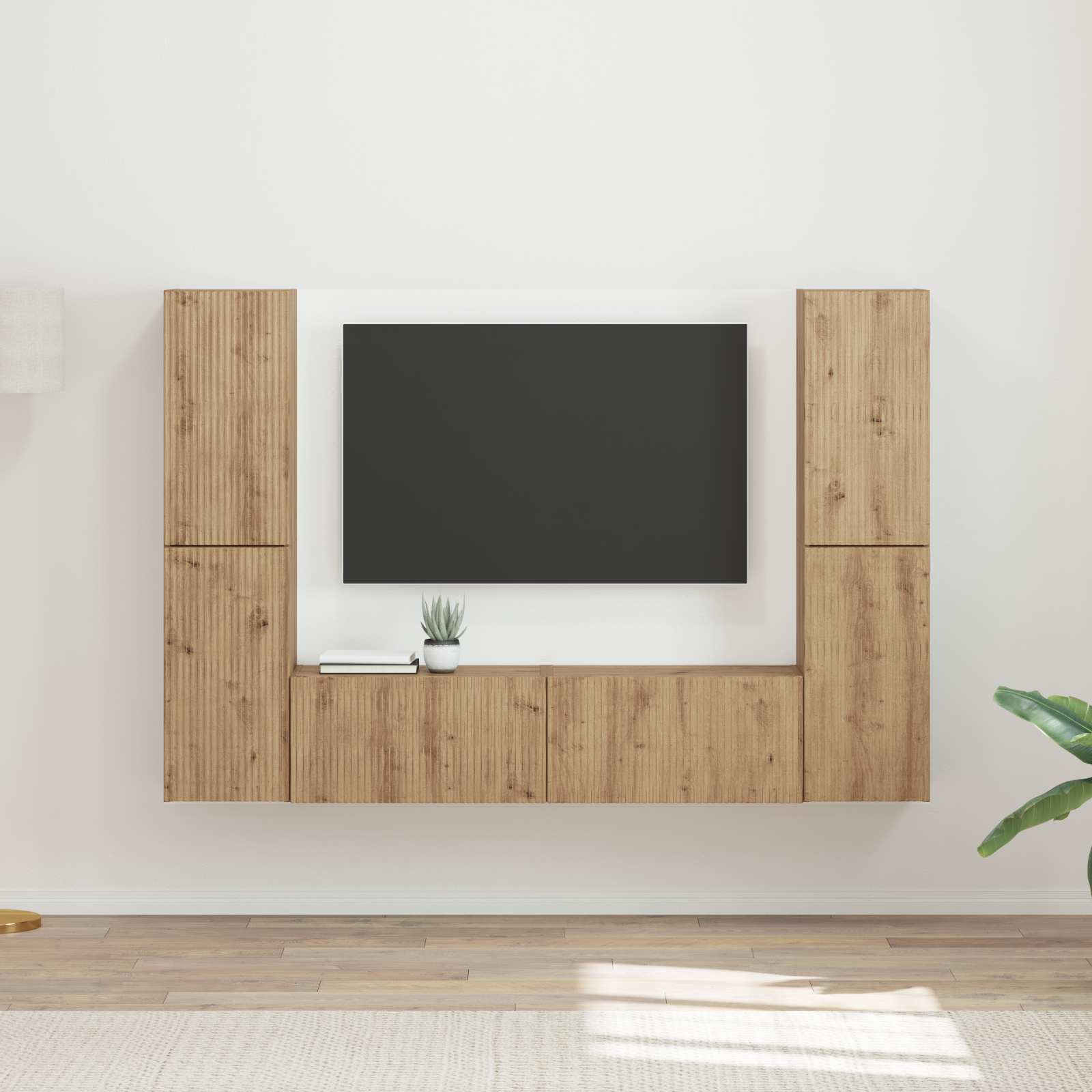 Σετ επίπλου τηλεόρασης 6 pcs Artisan Oak Επεξεργασμένο ξύλο