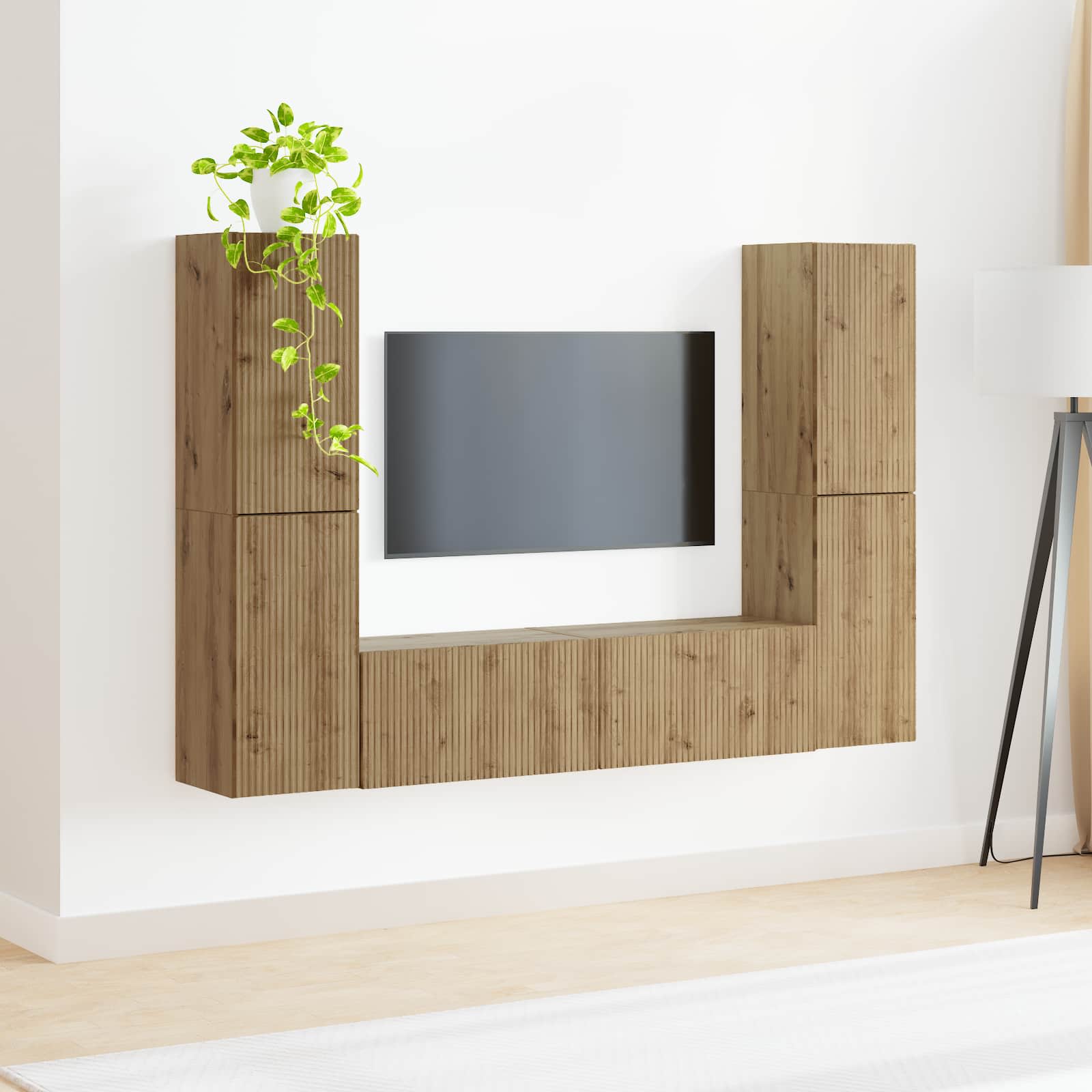 Σετ επίπλου τηλεόρασης 6 pcs Artisan Oak Επεξεργασμένο ξύλο