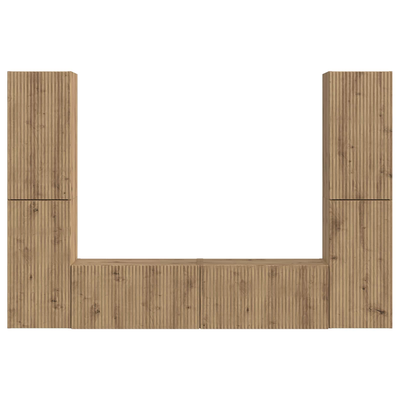 Σετ επίπλου τηλεόρασης 6 pcs Artisan Oak Επεξεργασμένο ξύλο