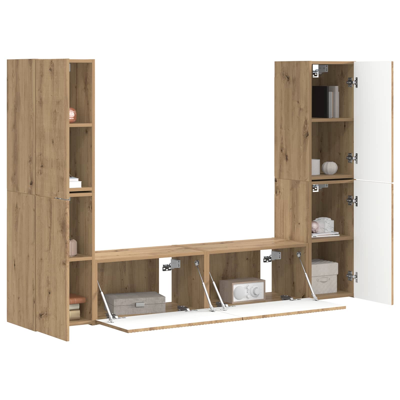 Σετ επίπλου τηλεόρασης 6 pcs Artisan Oak Επεξεργασμένο ξύλο