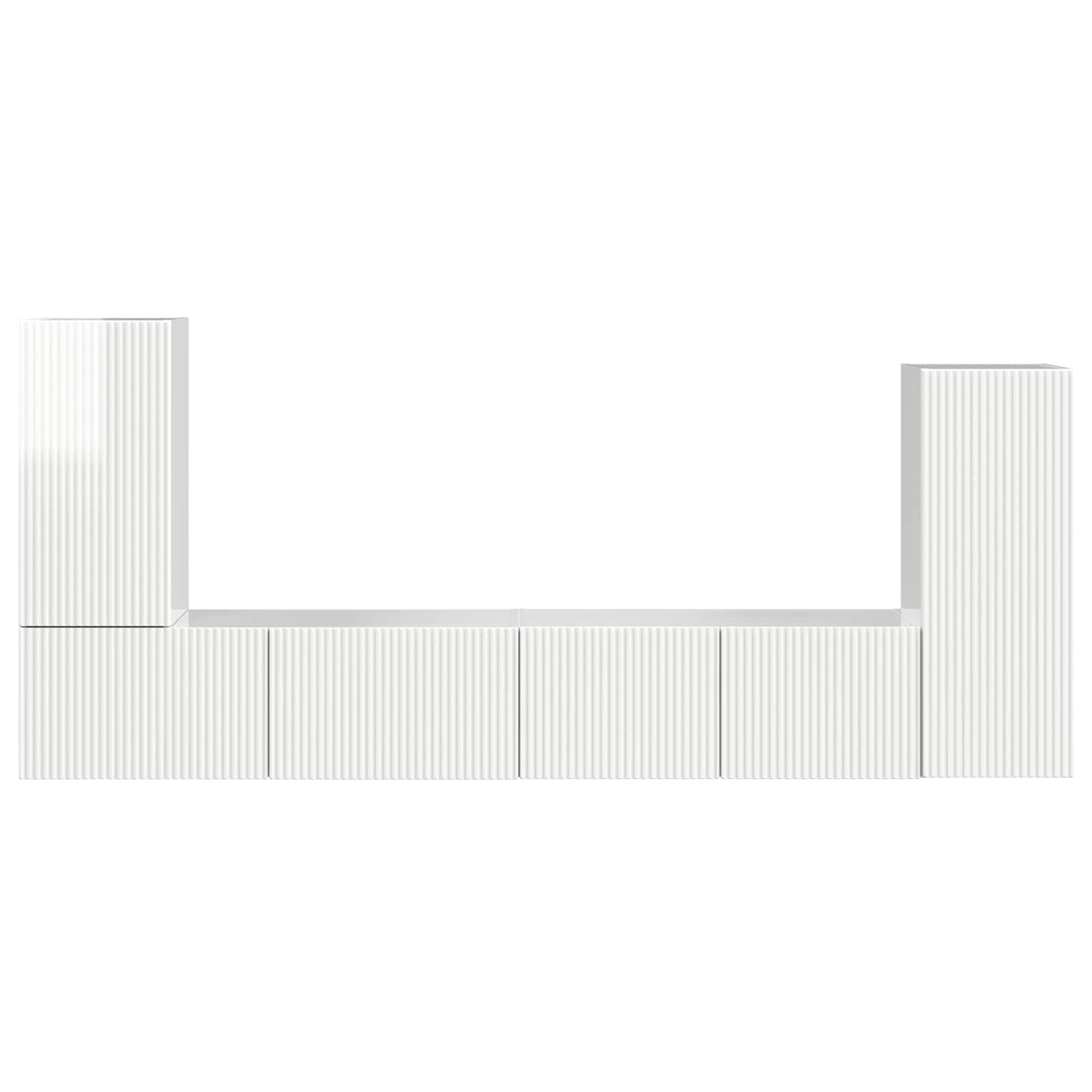 Σετ επίπλου τηλεόρασης 4 pcs Υψηλής γυαλάδας λευκό