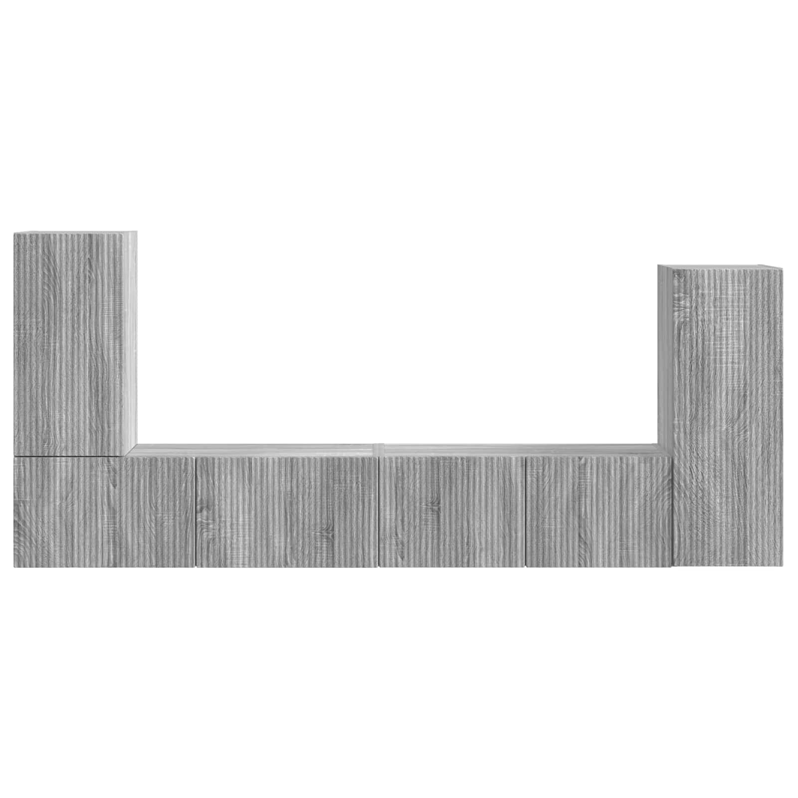 Σετ επίπλου τηλεόρασης 4 pcs Γκρίζο Σονομα Επεξεργασμένο ξύλο