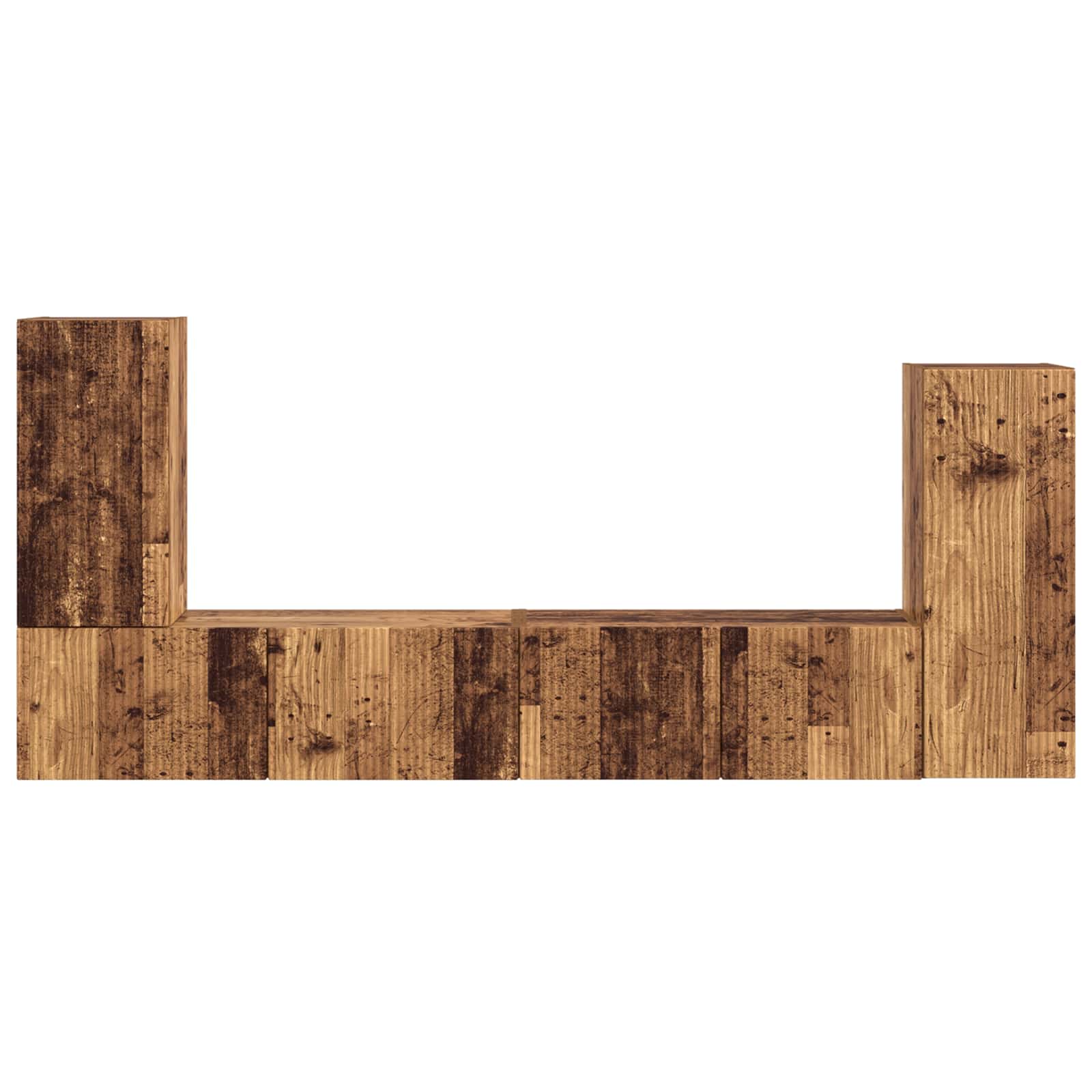 Σετ επίπλου τηλεόρασης 4 pcs Παλιό Ξύλο Επεξεργασμένο ξύλο