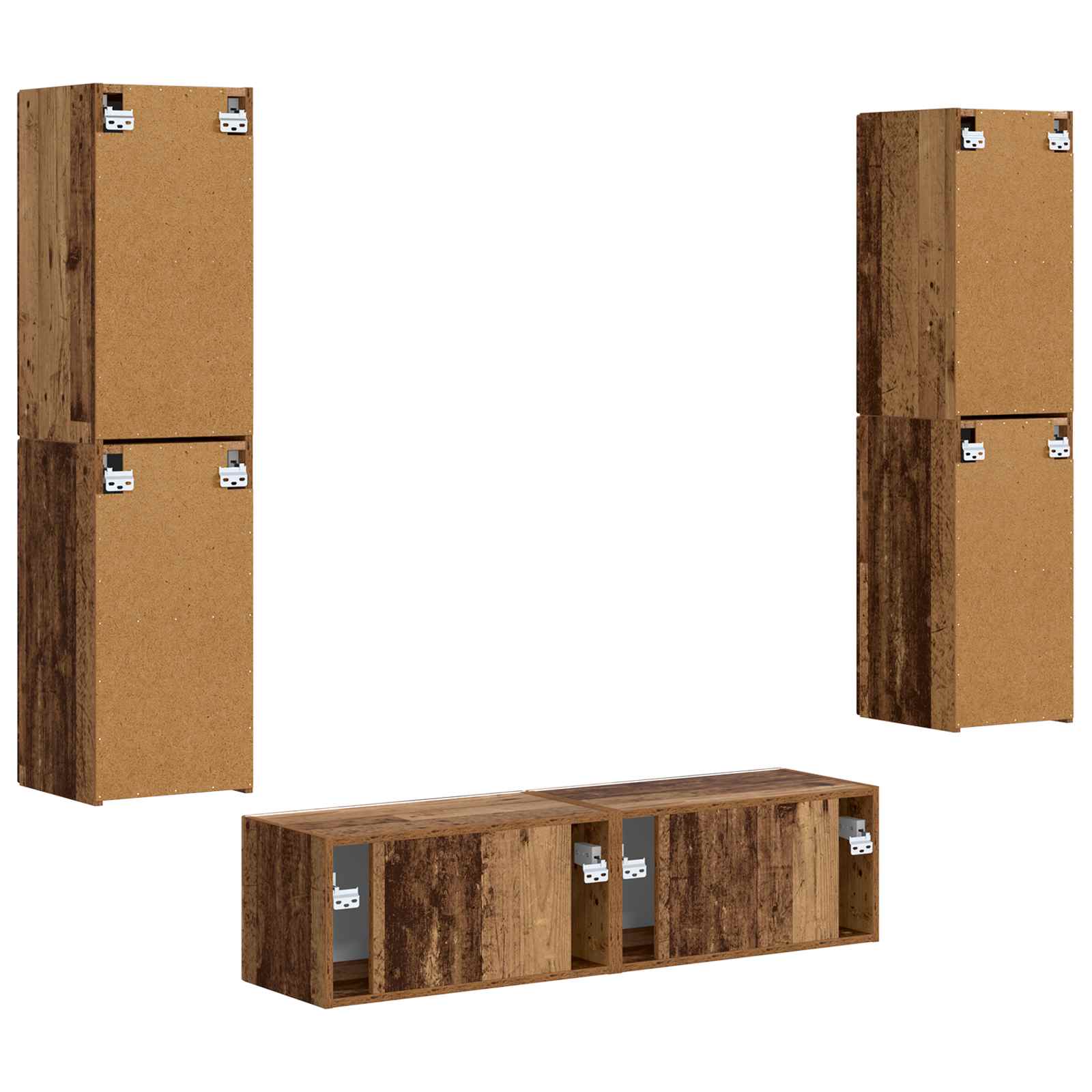 Σετ επίπλου τηλεόρασης 6 pcs Παλιό Ξύλο Επεξεργασμένο ξύλο