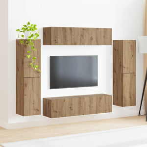 Σετ επίπλου τηλεόρασης 8 τμχ. Artisan Oak Επεξεργασμένο Ξύλο
