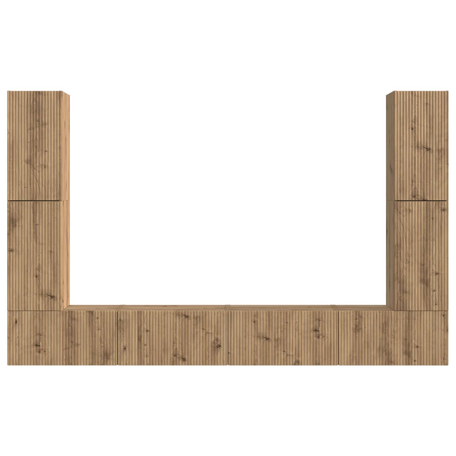 Σετ επίπλου τηλεόρασης 8 pcs Artisan Oak Επεξεργασμένο ξύλο