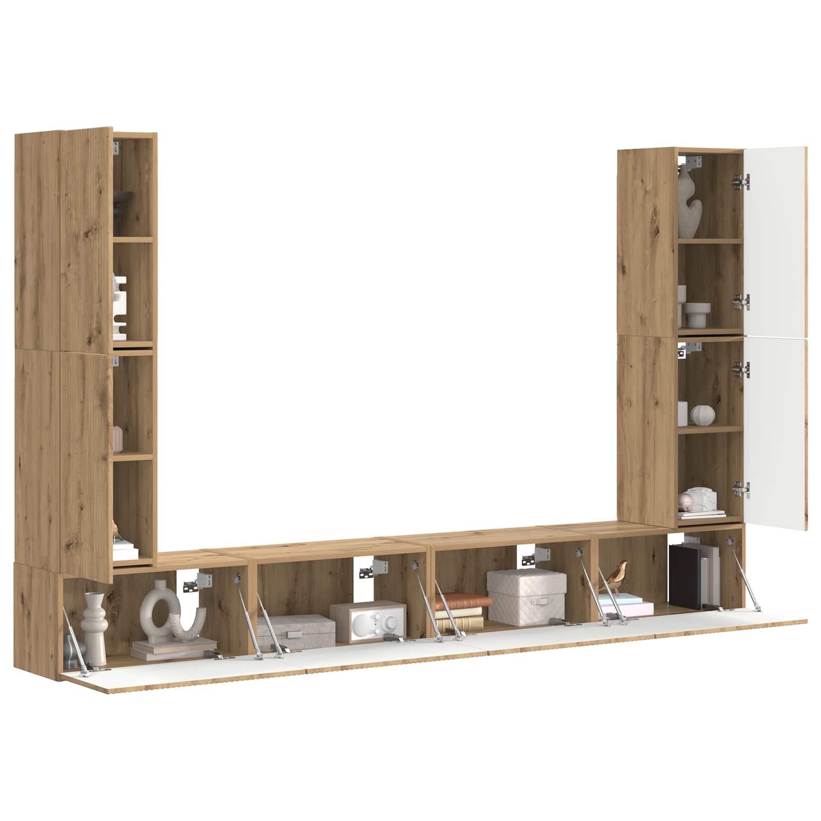 Σετ επίπλου τηλεόρασης 8 pcs Artisan Oak Επεξεργασμένο ξύλο