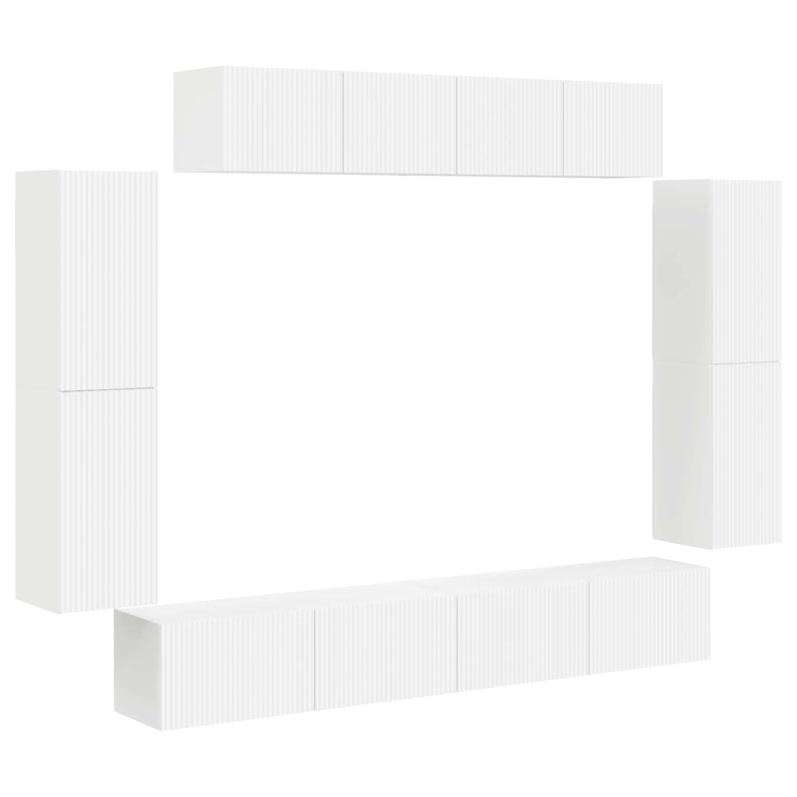 Ντουλάπι TV 8 pcs Λευκό