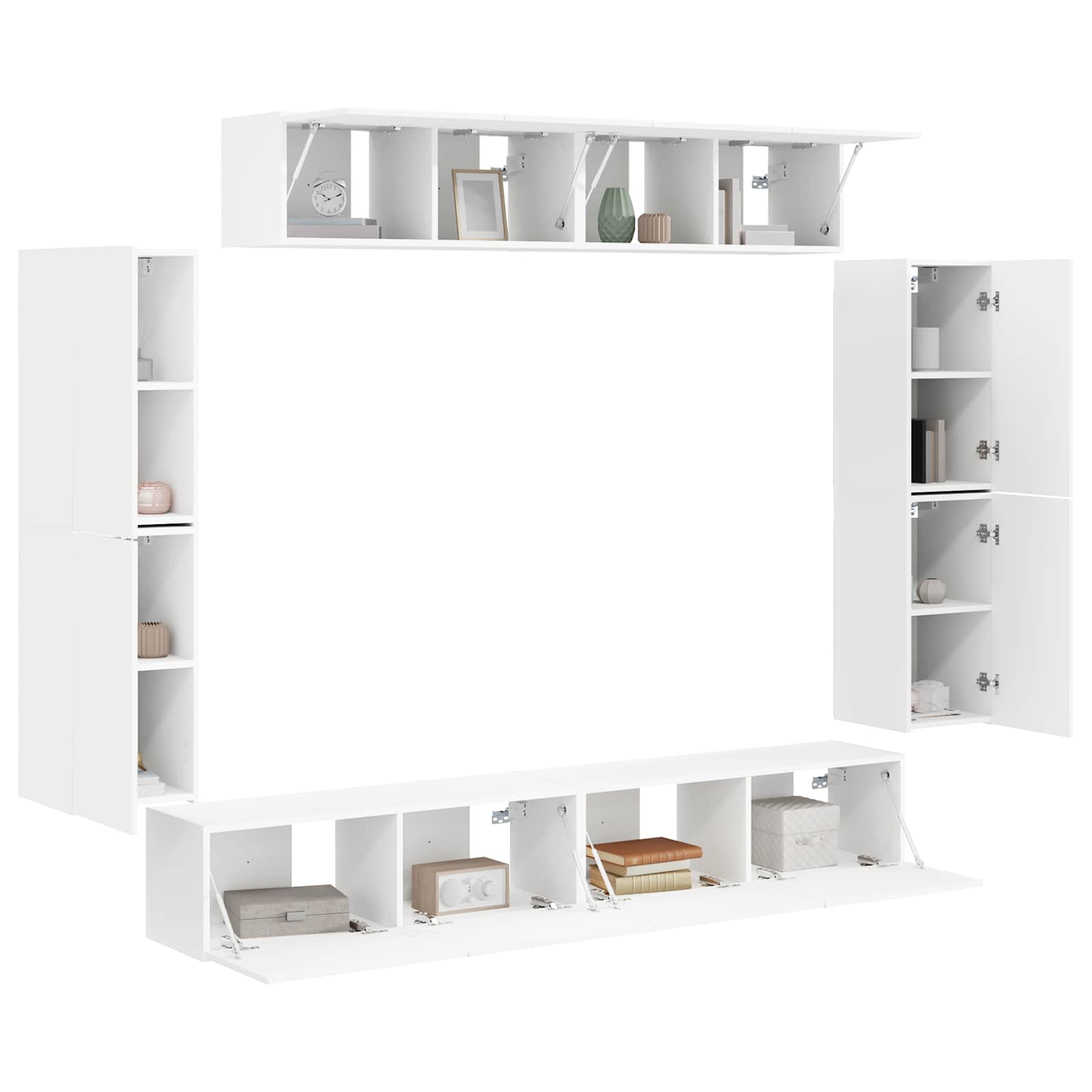 Ντουλάπι TV 8 pcs Λευκό