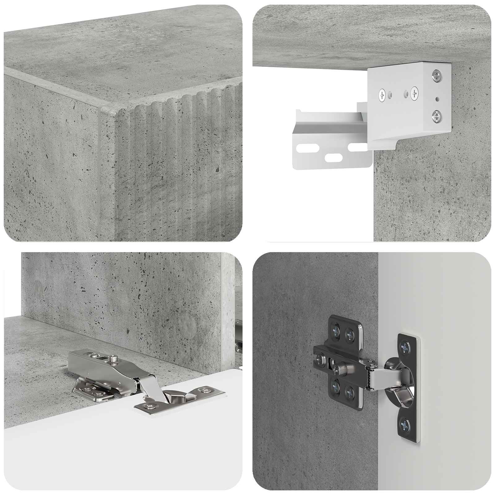 Ντουλάπι TV 8 pcs Σκυρόδεμα Γκρι