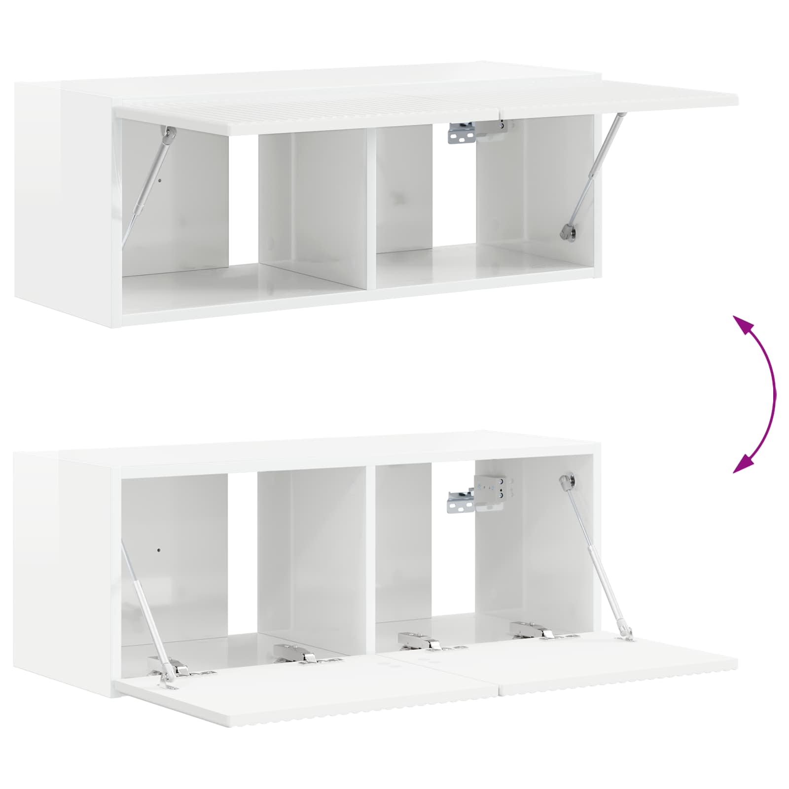 Ντουλάπι TV 8 pcs Υψηλής γυαλάδας λευκό