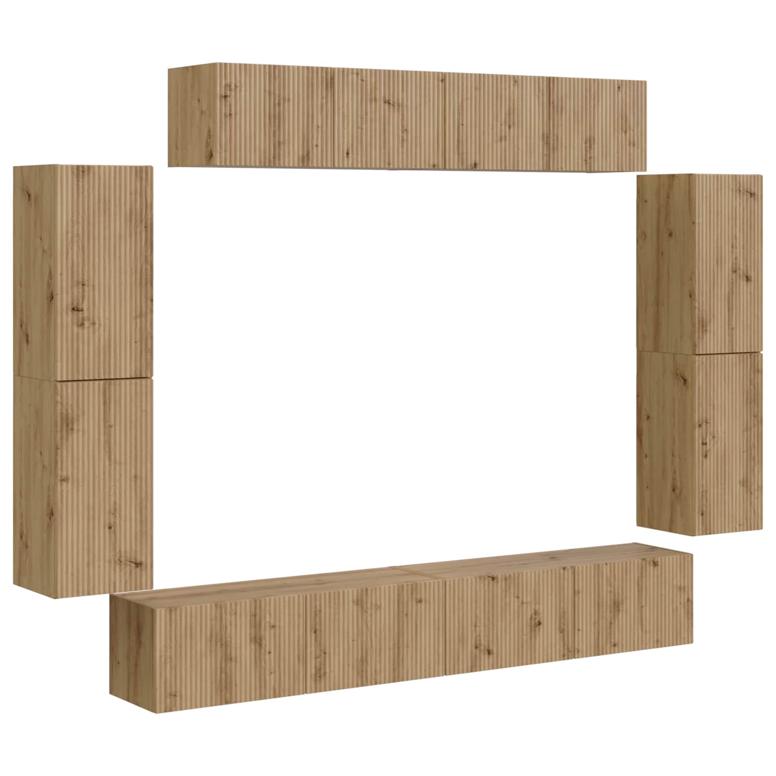 Ντουλάπι TV 8 τμχ. Artisan Oak