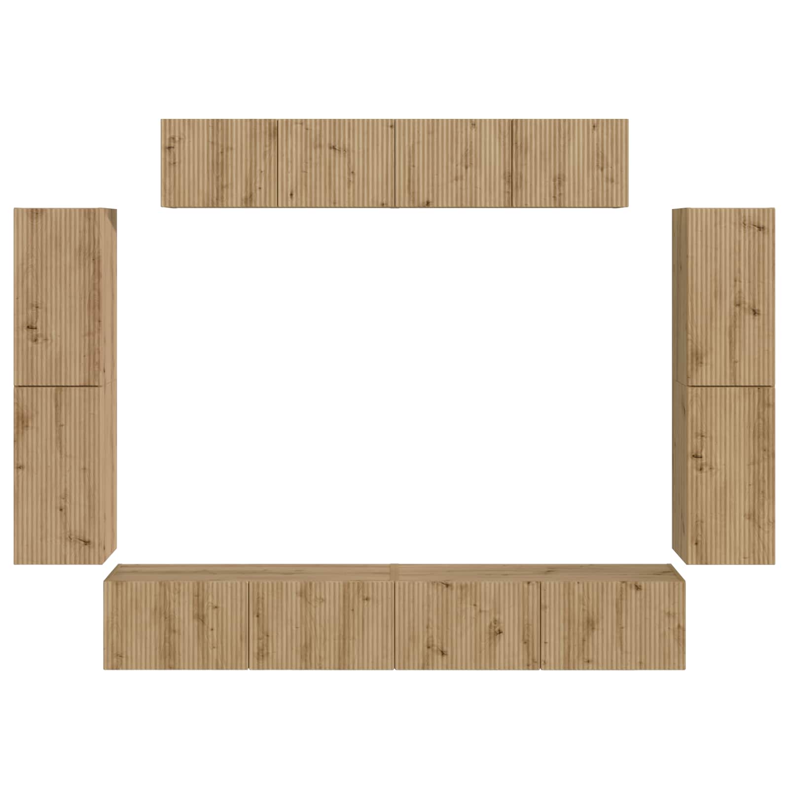 Ντουλάπι TV 8 τμχ. Artisan Oak