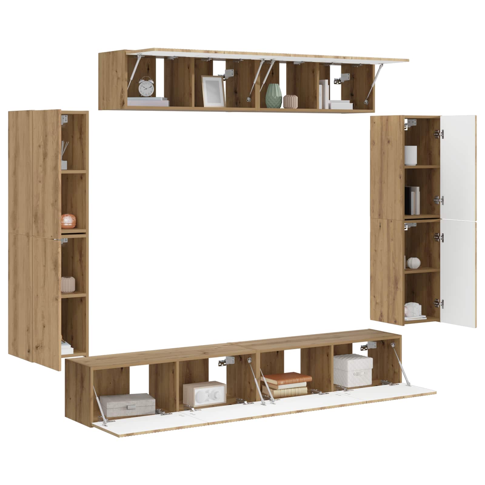 Ντουλάπι TV 8 τμχ. Artisan Oak
