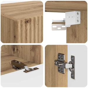 Σετ επίπλου τηλεόρασης 4 τμχ. Artisan Oak Επεξεργασμένο Ξύλο