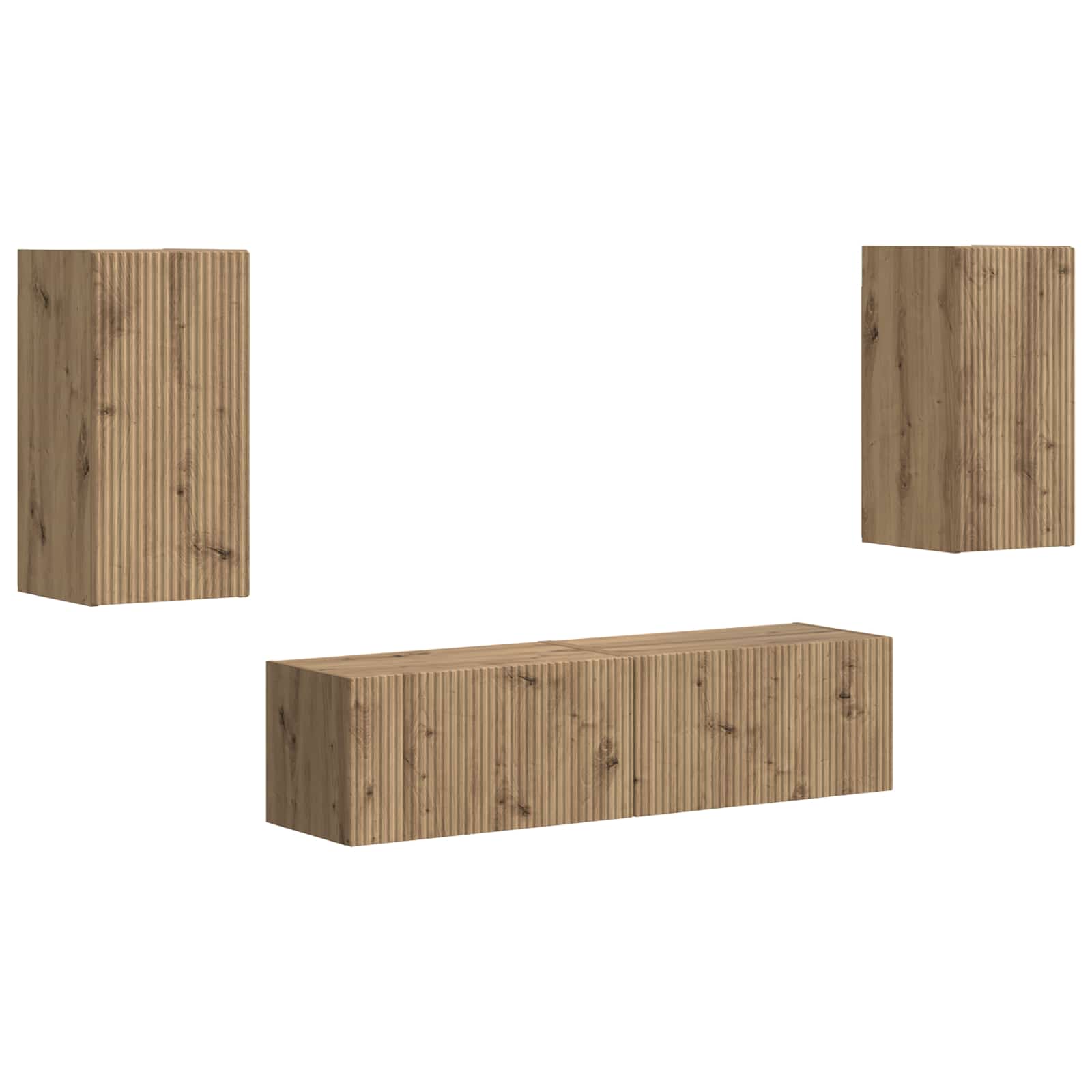 Σετ επίπλου τηλεόρασης 4 pcs Artisan Oak Επεξεργασμένο ξύλο