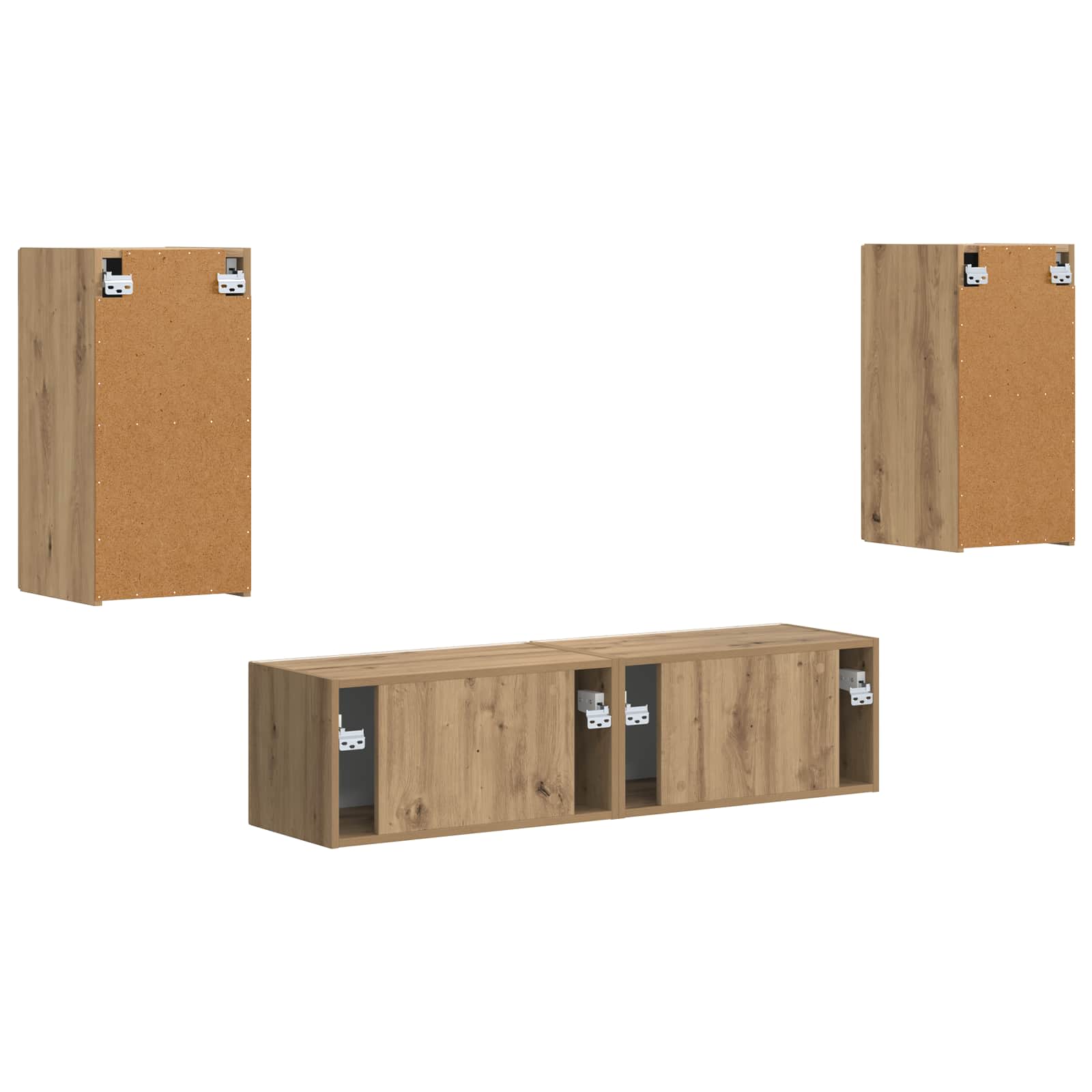 Σετ επίπλου τηλεόρασης 4 pcs Artisan Oak Επεξεργασμένο ξύλο
