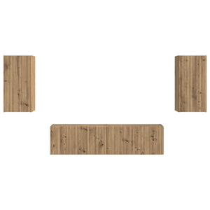 Σετ επίπλου τηλεόρασης 4 τμχ. Artisan Oak Επεξεργασμένο Ξύλο