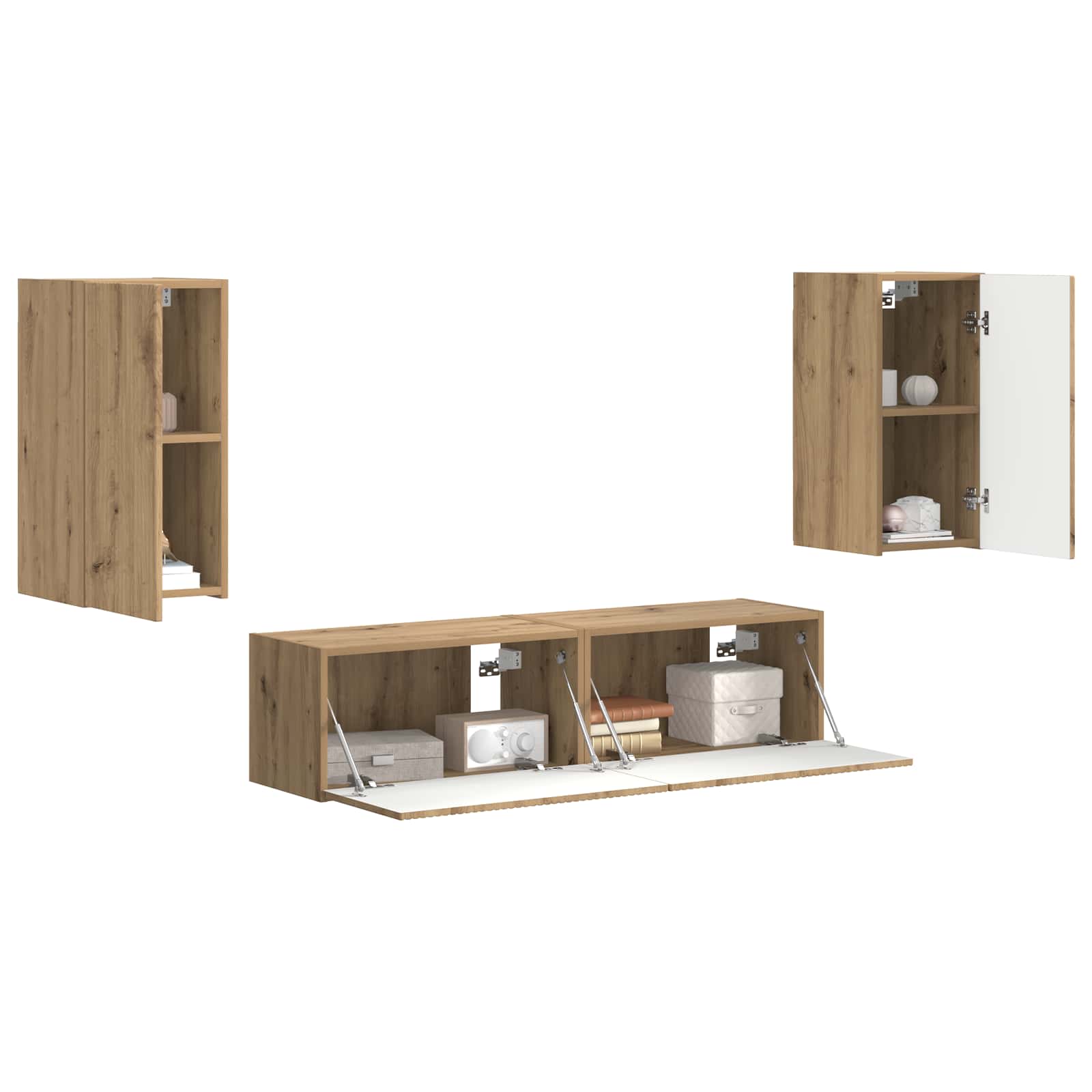 Σετ επίπλου τηλεόρασης 4 pcs Artisan Oak Επεξεργασμένο ξύλο