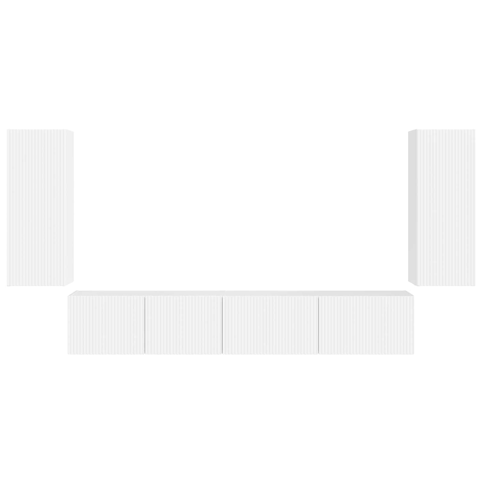 Σετ επίπλου τηλεόρασης 4 pcs Λευκό Επεξεργασμένο ξύλο