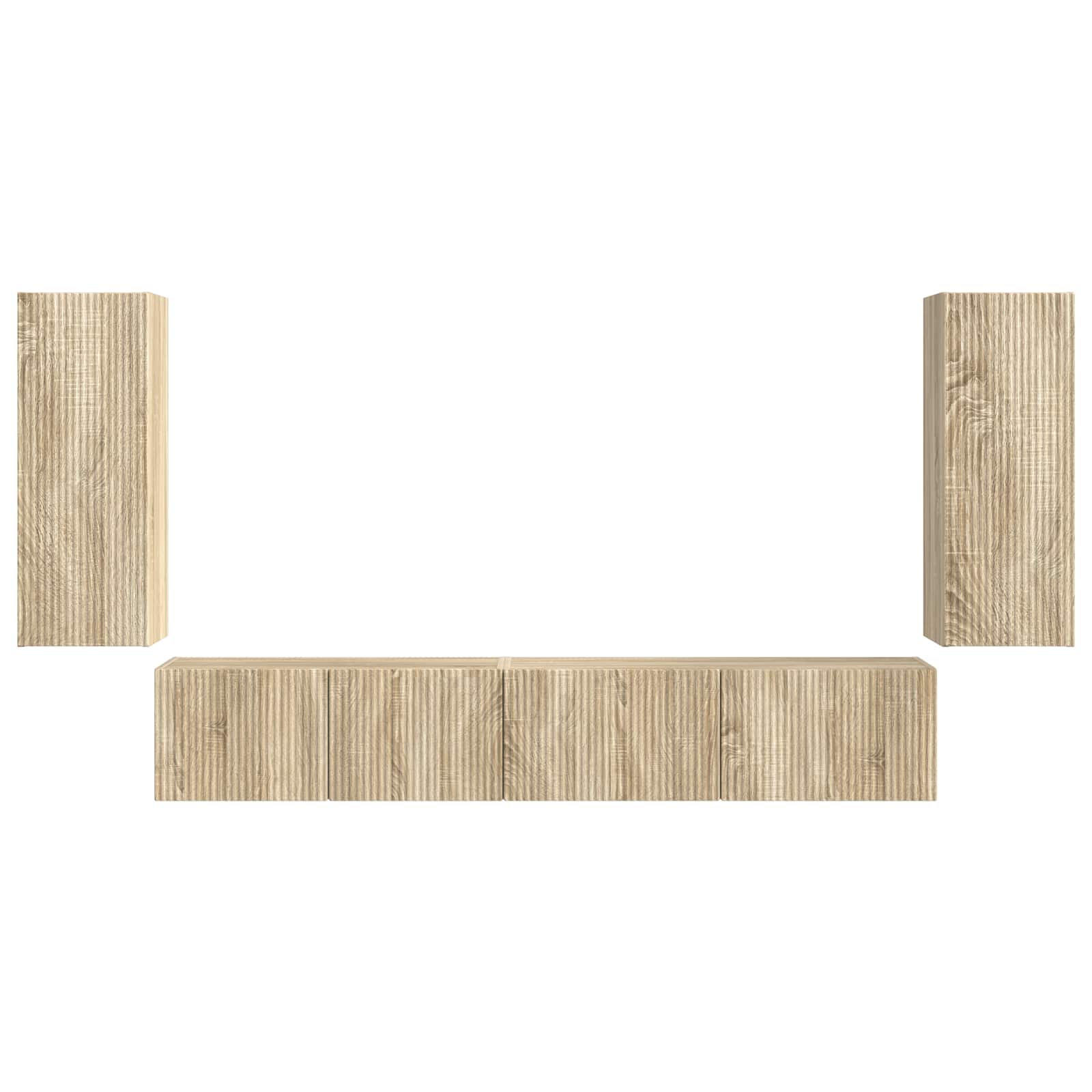 Σετ επίπλου τηλεόρασης 4 pcs Δρύς Sonoma Επεξεργασμένο ξύλο